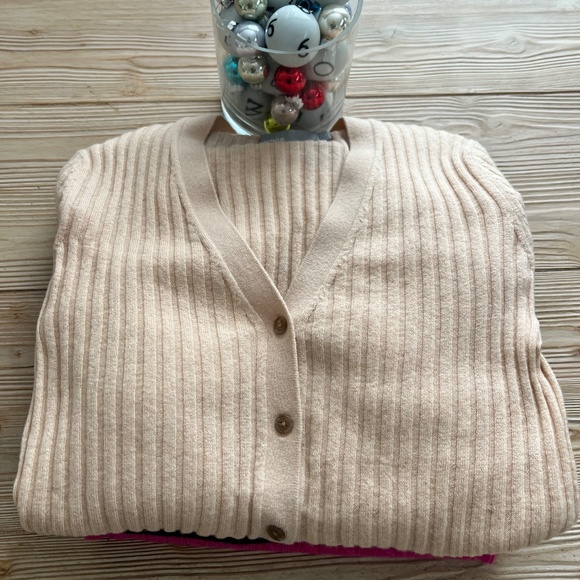 Vince 100% Cashmere Neutral Cardigan - Picture 4 of 6